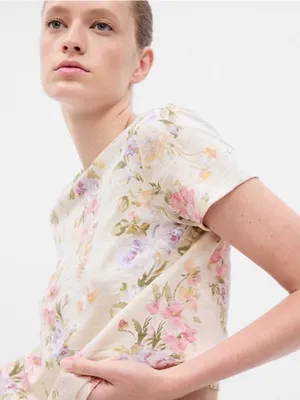 Gap × LoveShackFancy Floral Shrunken T-Shirt thumbnail 1