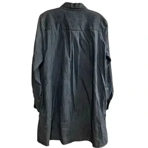 Ann Taylor LOFT Women's M Blue Denim Long Sleeve Tunic‎ Dress Short Side Pockets thumbnail 2
