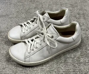 Birkenstock Bend Low Shoes Womens 7 White Leather Sneakers 38 Casual Lace Up thumbnail 1