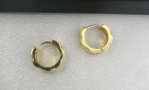 15mm Classic Rhombus Texture Gold Hoop Earrings for Women thumbnail 3