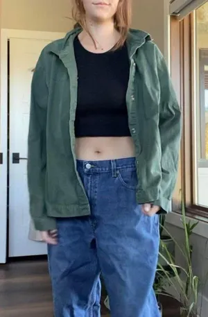Vintage 90s Army green shacket 🌿 thumbnail 6