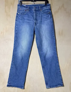 GAP Women's Cheeky Straight High Rise Jeans Size 30 10R Medium Wash Denim thumbnail 1