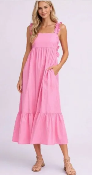 Abercrombie & Fitch Pink Open‎ Back Maxi Dress XLP Petite thumbnail 1
