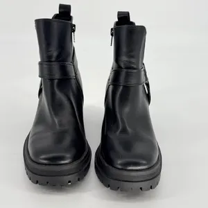 Sincerely Jules Dolphin Moto Ankle Boots Womens 8 Black Harness‎ Lug Sole Biker thumbnail 9