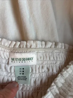 Motherhood White Strapless Smocked Sundress with Pockets thumbnail 2