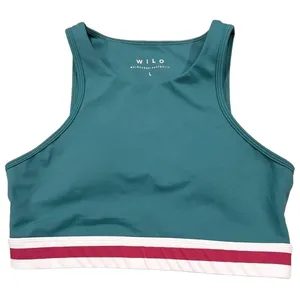 Wilo Teal Striped Band Sports Bra Size L Nwot thumbnail 2