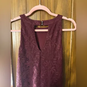 Altar’d State Elegant Lace Burgundy Dress thumbnail 5