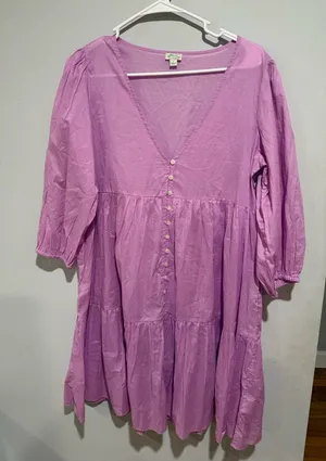 J. Crew Lilac Button-Front Dress thumbnail 1