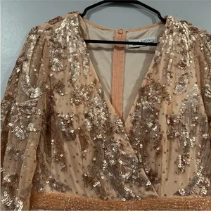Mac Duggal 5222 Sequin Embellished Split Sleeve Wrap Gown 6 thumbnail 3