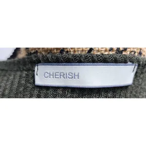 Cherish Olive Green Ribbed Knit Open Front Cardigan Duster‎ with Pockets M thumbnail 3