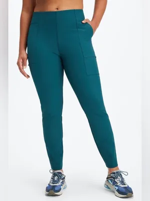 Fabletics NWT Midnight Wave Teal High Waisted Hybrid Cargo Pants Size Small thumbnail 2