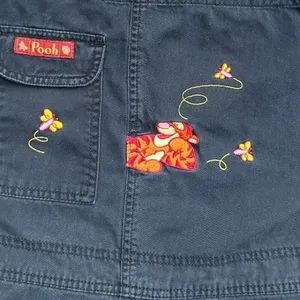 Vintage Winnie the Pooh Tigger Denim Shortalls Womens 26W/28W Disney Embroidered thumbnail 11
