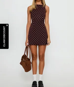 princess polly kherin boat neck romper wine polka thumbnail 3