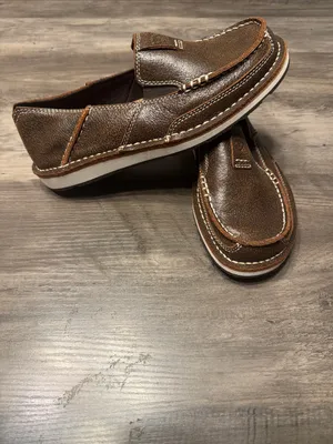Ariat Brown Bomber Cruiser Leather Moc Toe Slip-On Loafers New Without Box thumbnail 2