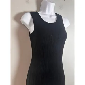 Marine Layer Lexi Rib Sun-In Dress Black Ribbed Midi XS Sleeveless Racerback‎ thumbnail 5