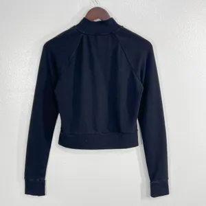 SKIMS Outdoor Fleece Mock Neck Full Zip Crop Pullover Small Black Neck Raglan thumbnail 4