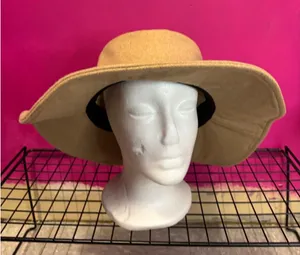 ASN Hats Tan Wide Brim Fedora Wool Blend Hat with Braided Trim NWT thumbnail 1