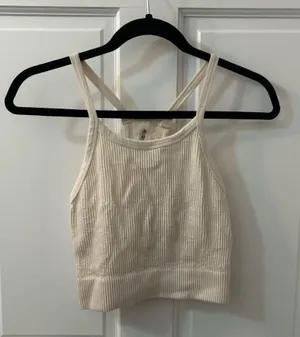 Altar'd State Cream Ribbed Tank Top thumbnail 1