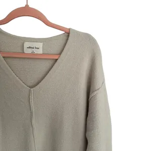 Aritzia Wilfred Merian Hush Knit V-Neck Sweater In Cream XS Classic Neutral thumbnail 7