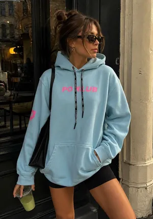 Pitchers Only PO Klub Blue & Pink Oversized Hoodie Size Small thumbnail 1