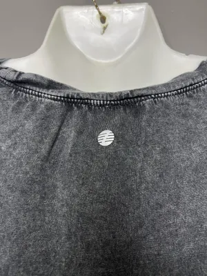Z By Zella Shirt Womens Medium Gray Acid Wash Cropped Short Sleeve Athletic thumbnail 5