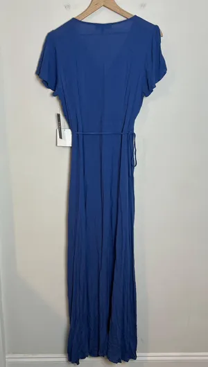Lulus NWT - Heart of Marigold Denim Blue Wrap Maxi Dress thumbnail 5