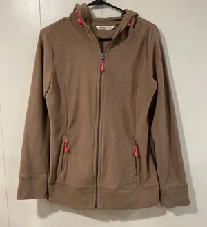 Old Navy Women’s Brown Fleece Zip Up Hoodie Jacket Size Medium Cozy Lightweight thumbnail 1