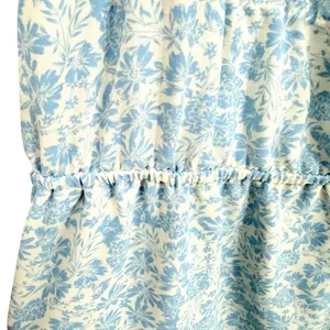 Who What Wear Milkmaid Dress Women XXL Blue Floral Boho Romantic Coastal Prairie thumbnail 9