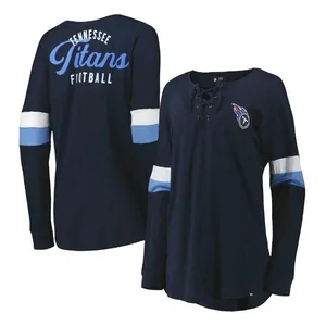 NWT Tennessee Titans Lightweight‎ Lace-Up Long Sleeve Shirt Football Navy sz XL thumbnail 1