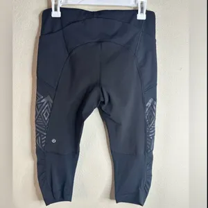 Lululemon Stash It Crop high rise leggings Black size 8 NWT thumbnail 2