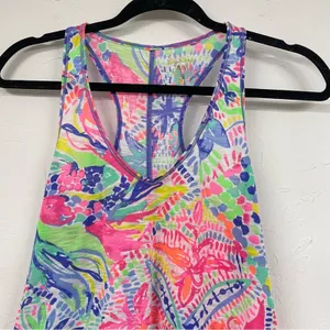 Lilly Pulitzer Multi Color Sleeveless Blouse Womens XS Bright Beachy Tropical thumbnail 2