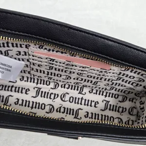 Juicy Couture Embossed Black and‎ Gold Clutch with Chain Strap thumbnail 4