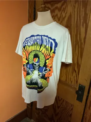 Grateful Dead Crystal Ball Skeleton Junk Food Clothing Made USA Tee M thumbnail 9