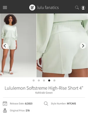 Lululemon Softstreme High-Rise Short 4" thumbnail 2