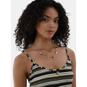 No Boundaries Juniors Bodycon Dress Sz XXL Sea Turtle Green Striped Ribbed Midi thumbnail 6