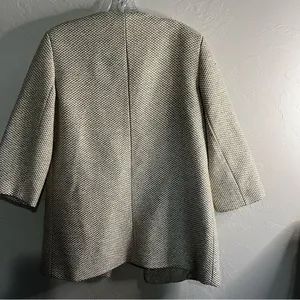 Mercer & Madison Metallic Open‎ Front Woven Car Coat Pea Coat thumbnail 8