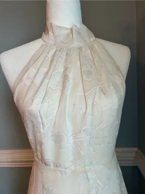 Elegant Ivory Halter Maxi Dress thumbnail 4