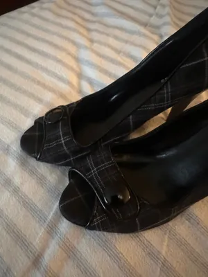 Plaid Heels Black Size 8.5 thumbnail 7