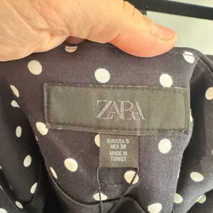 Zara Polka Dot Cape Skirt Halter Mini Dress Black White Deep V-Neck Small thumbnail 6