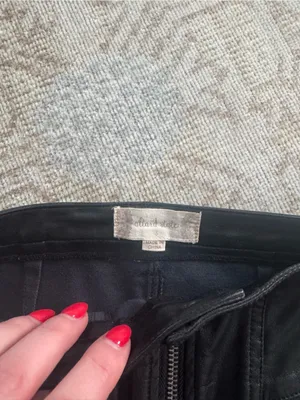 Altard State Black Faux Leather Zip-Front Mini Skirt thumbnail 2