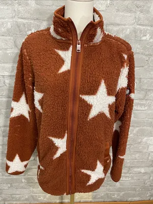 Canada Weather Gear Women’s Rust Star Sherpa Zip Jacket - Cozy Full-Zip thumbnail 1