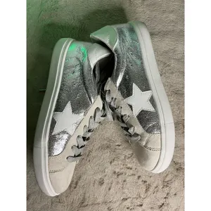 Party Women's Silver Star Low Top Sneakers Size 8 Casual Athletic Shoes thumbnail 6