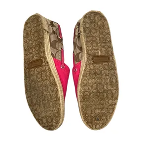 Coach Women's Vibrant Pink Tan Espadrille casual Slipon Shoes 7 thumbnail 5
