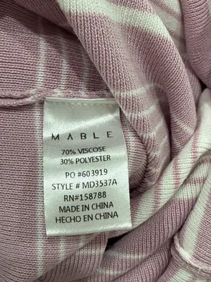 MARBLE Pink and Cream Striped Knit Dress with Cutout Front thumbnail 8