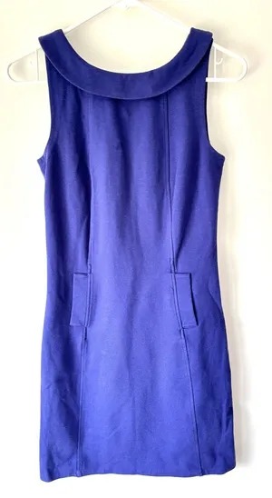Boden Royal Blue Peter Pan Collared Sheath Mini Dress Preppy Sleeveless thumbnail 1