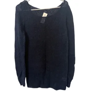 NEW‎ John Galt PacSun Navy Blue Mohair Wool Blend Off the Shoulder Sweater S/M thumbnail 2