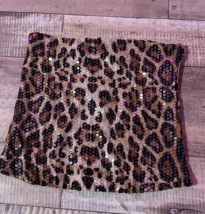 SheIn Sequin Cheetah print Tube Top thumbnail 1