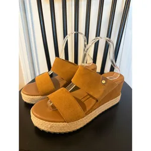 Joie genuine tan suede wedge espadrille sandals size 9.5 thumbnail 9