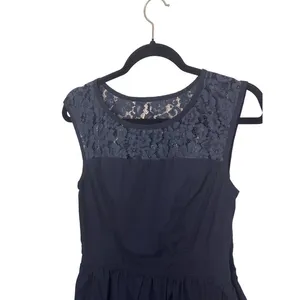 eShakti Navy Blue Lace Fit and Flare Dress Cap Sleeve Size 8 M HOCO Event‎ thumbnail 7