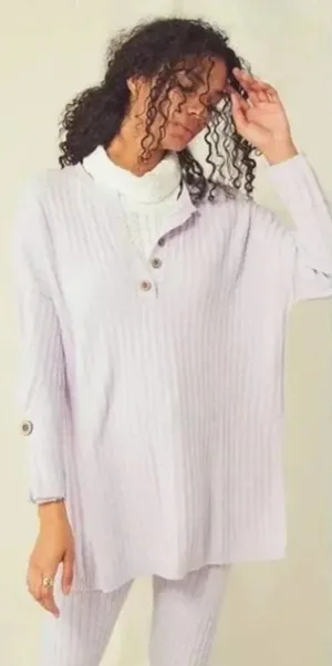Free People Around‎ the Clock Tunic Sweater Lavender Size Small thumbnail 1